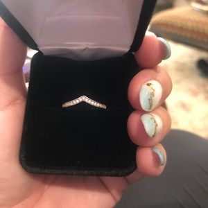 Moissanite “V” stackable band  .30 ct - size 6